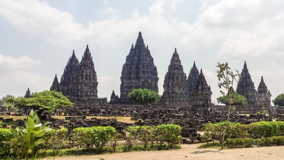 Vista de Prambanan en Yogyakarta